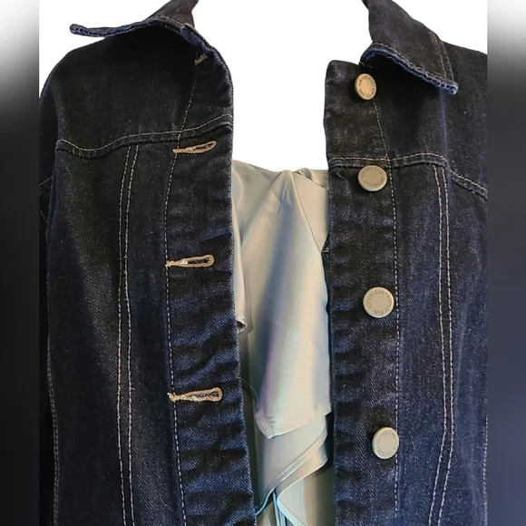 New York jean company size L dark denim jacket - Picture 5 of 9